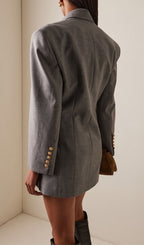 Kelechi Grey Ruched Blazer Flowering Girl