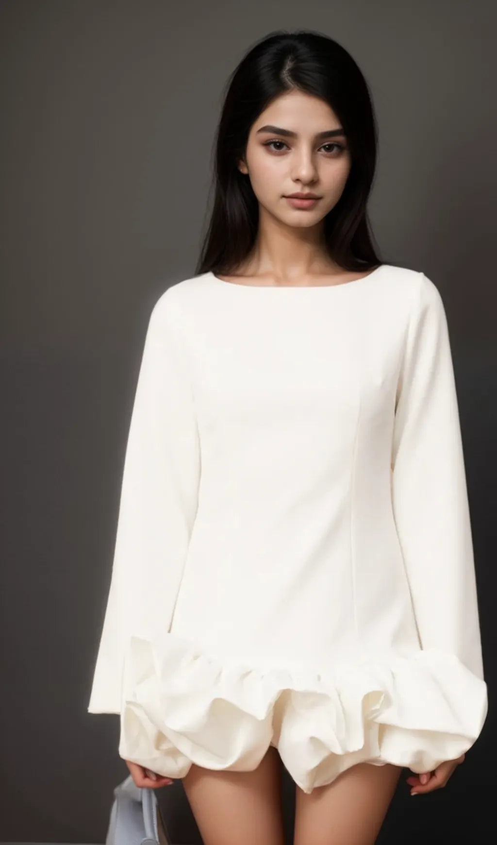 Elodie white bubble-skirt mini dress Flowering Girl
