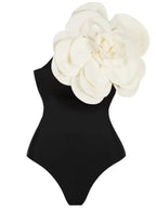 Aureliana Flower One Piece Swimsuit In Black Flowering Girl