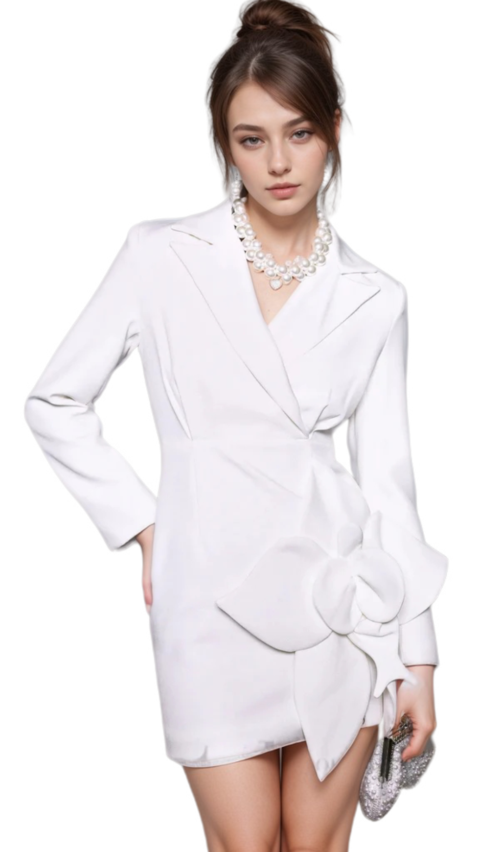 bernice Forina Flower Blazer Dress in white Flowering Girl