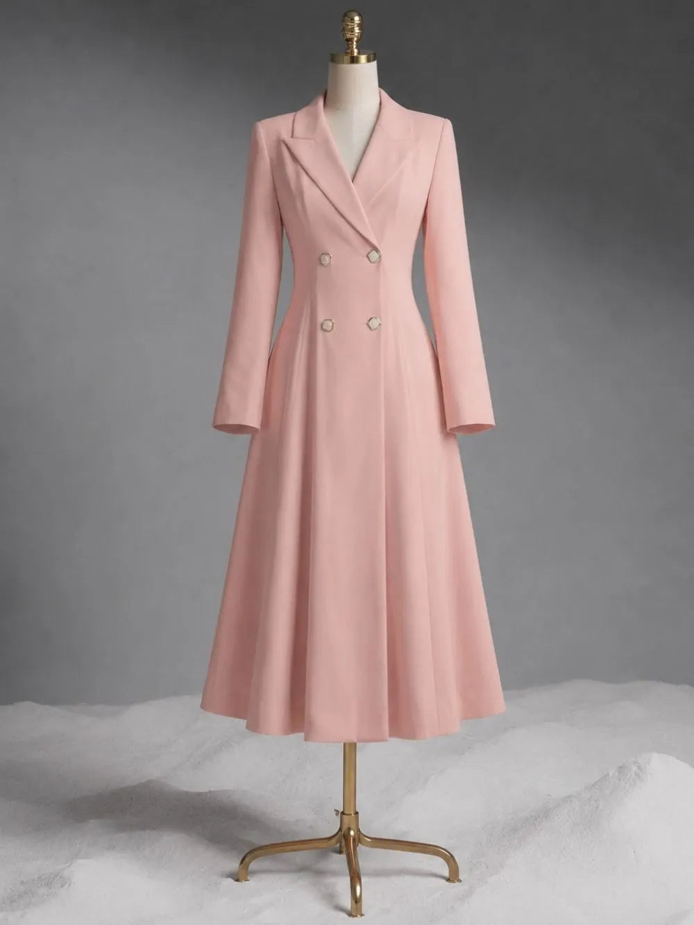 Mauve Long Sleeve Coat Dress Flowering Girl