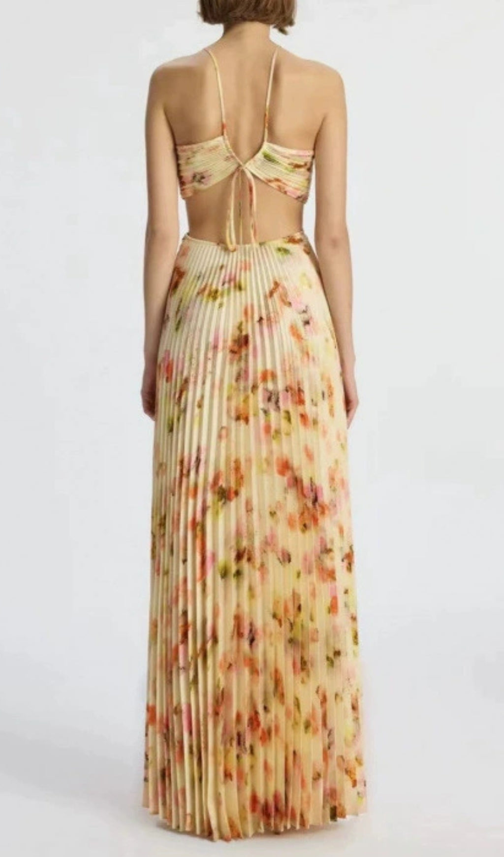 Elvan Printed Backless Maxi Dress Flowering Girl