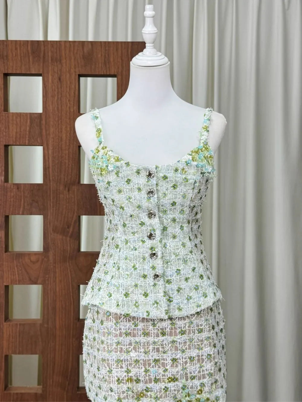 Mayur Floral Embellished Two-Piece Set Flowering Girl