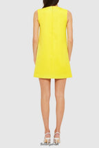 Yvonne Appliqué Floral Mini Dress in Yellow Flowering Girl