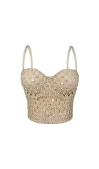 Griet Beaded Crop Top Flowering Girl
