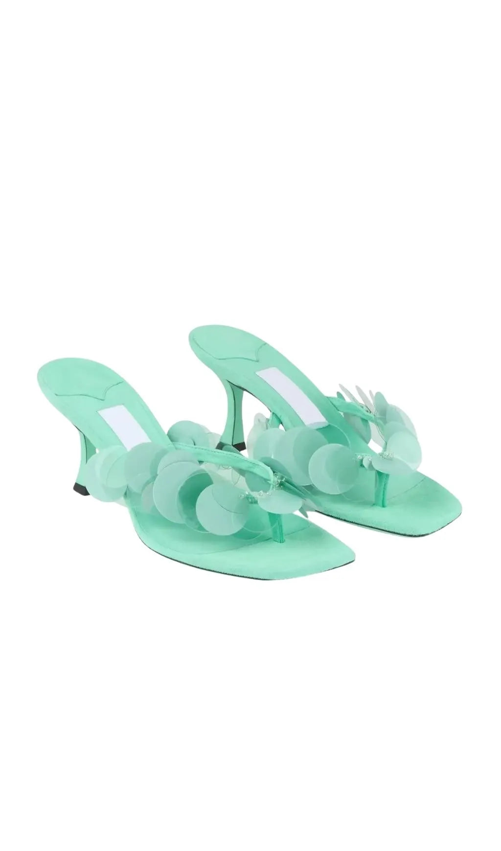 Kyveli Mint Sequin Heels Flowering Girl