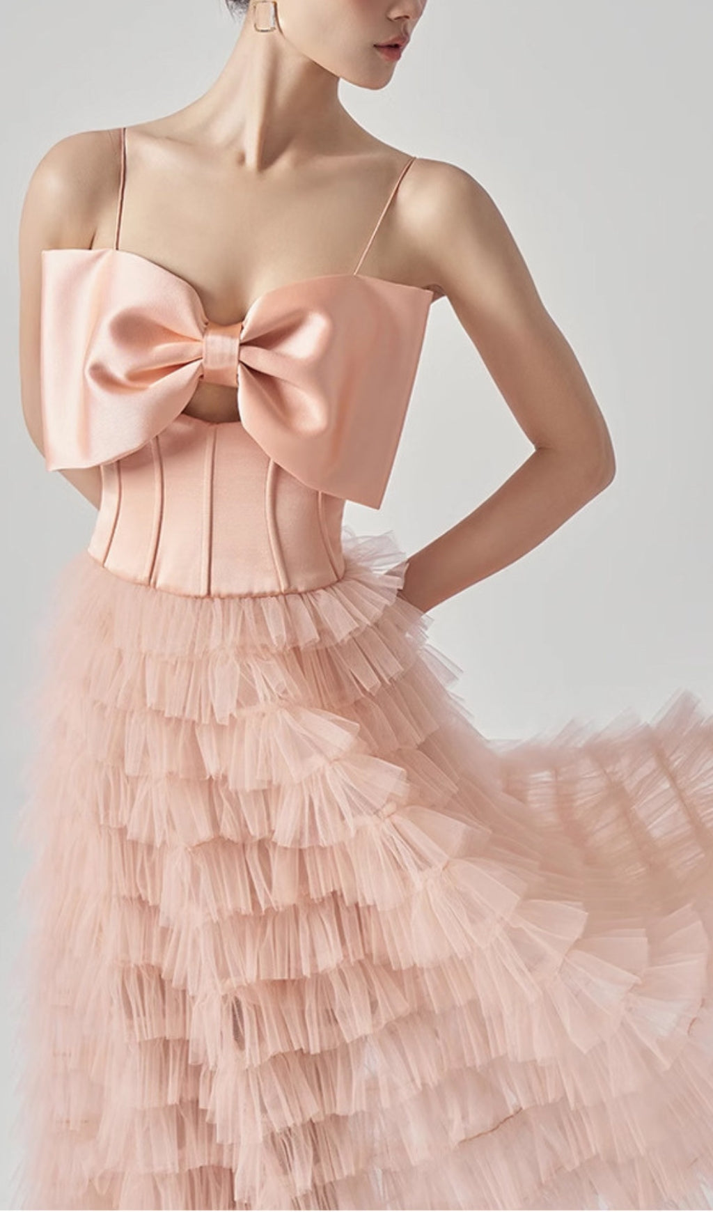 Doba Bow Mesh Maxi Dress Flowering Girl