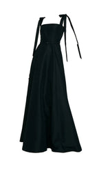 Tie Suspender Dress In Black Flowering Girl