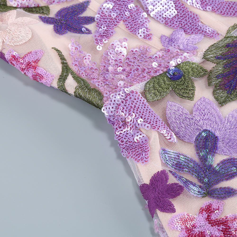 Asenath Sequin Embellished Maxi Dress Flowering Girl