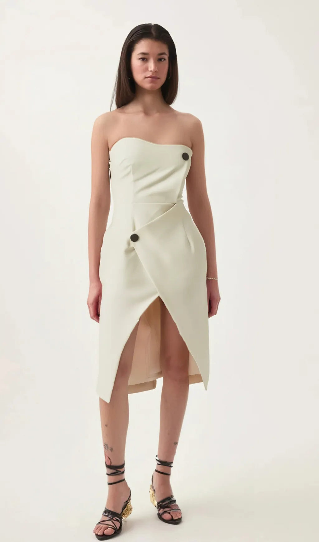 Noele white off-shoulder midi dress Flowering Girl