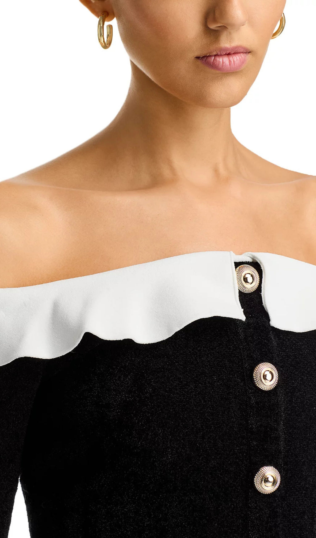 Chenille Knit Off-The-Shoulder Top Flowering Girl