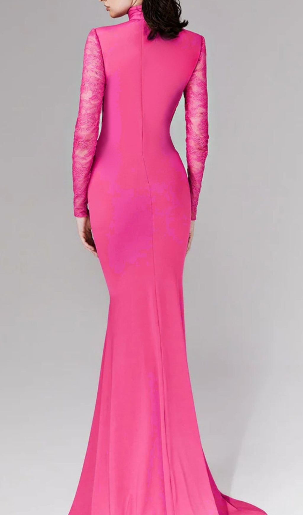 Christa Pink Long Sleeve Draped Gown Flowering Girl