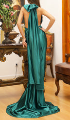 Celeste Halter Backless Maxi Dress Flowering Girl