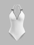 Bow Swimsuit With Chest Detail Flowering Girl