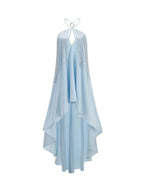 Malina Blue Halter Tassel Maxi Dress Flowering Girl