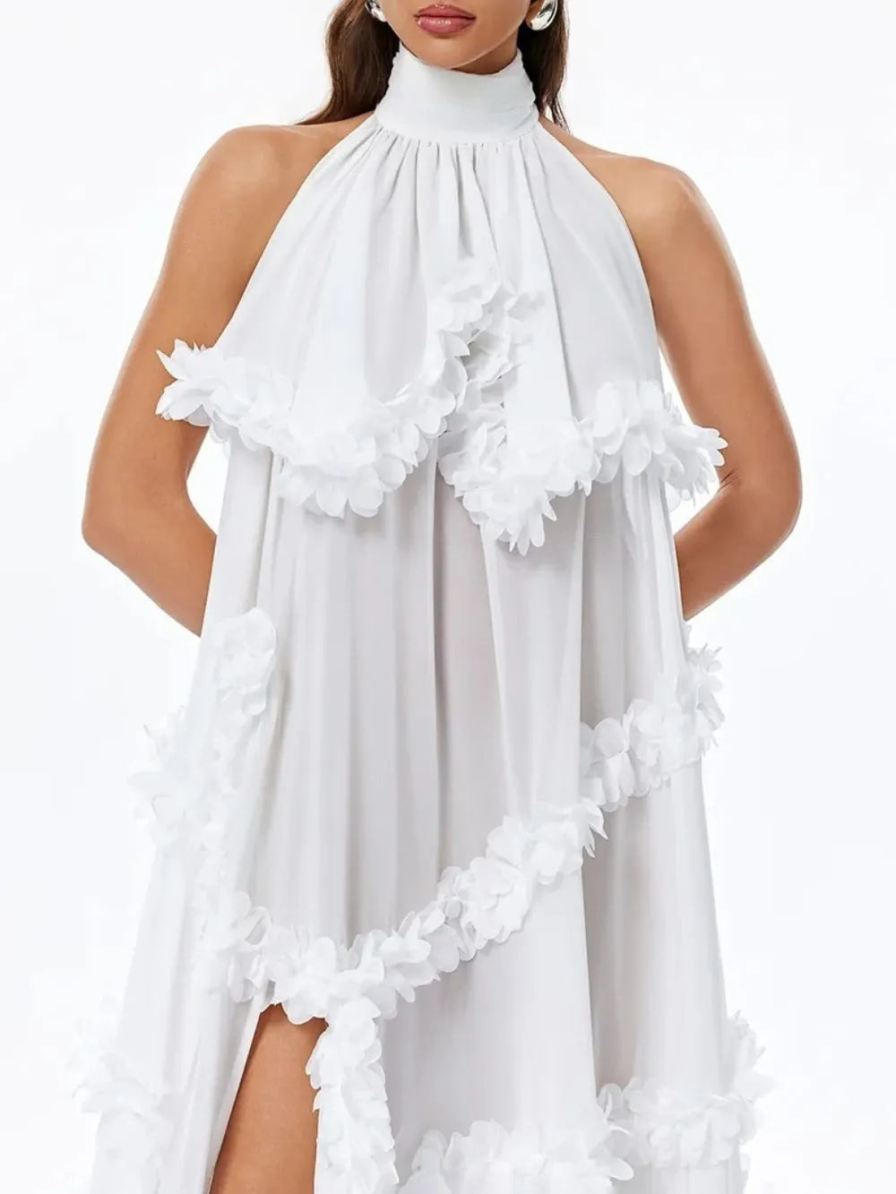 Wavelle High Neck Split Maxi Dress Flowering Girl