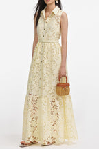 Ingrid Yellow Lace Maxi Dress Flowering Girl