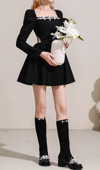 Cathal Black Long Sleeve Crystal Mini Dress Flowering Girl