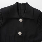 Kristin Black Knitted Mini Dress Flowering Girl