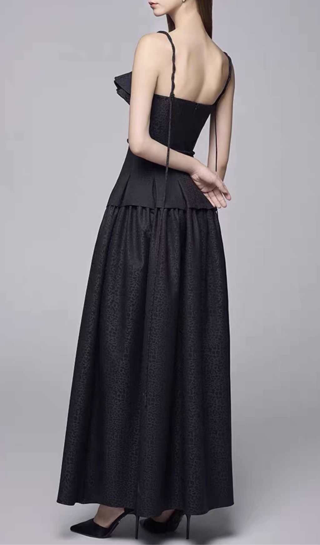 Kinslee Black Strappy Maxi Dress Flowering Girl