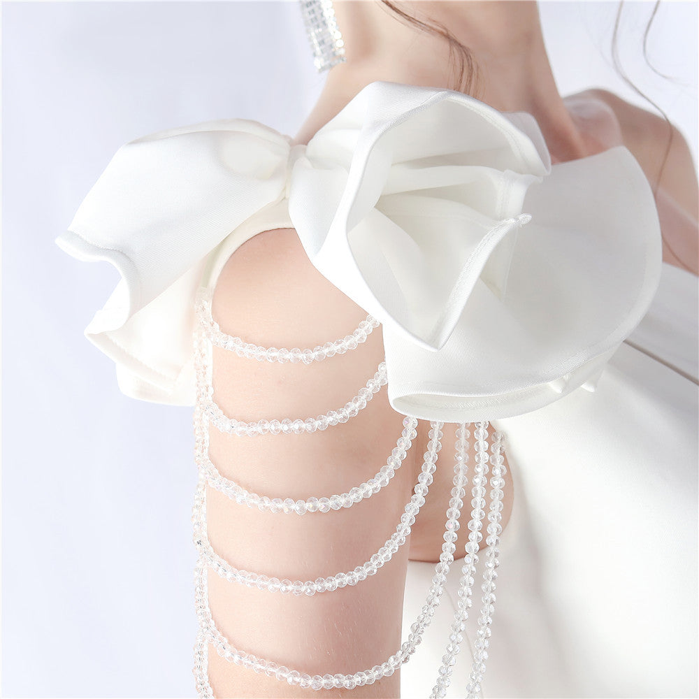 Crafted Flower With Beading Formal Dress Flowering Girl