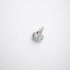 Clémence Green Emerald Cut Gemstone Sterling Silver Ring Flowering Girl
