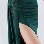 Chofa Green Flower Bead Corset Maxi Dress Flowering Girl