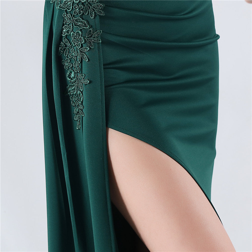 Chofa Green Flower Bead Corset Maxi Dress Flowering Girl