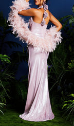 Lahela Halterneck Flower Maxi Dress With Shrug Flowering Girl