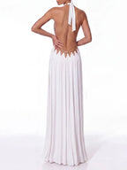 Tavion White Backless Cutout Maxi Dress Flowering Girl