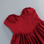 Collice Red Strapless Bud Mini Dress Flowering Girl