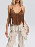 Fedora Backless Fringe Top Flowering Girl