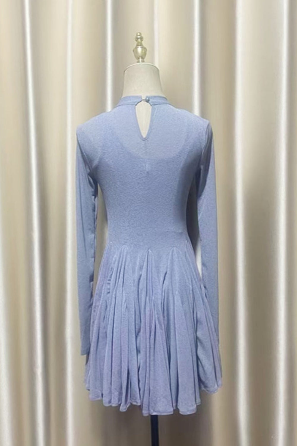 Long Sleeve Mini Dress In Grey Flowering Girl