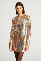 Chevron Sequin Mini Dress Flowering Girl