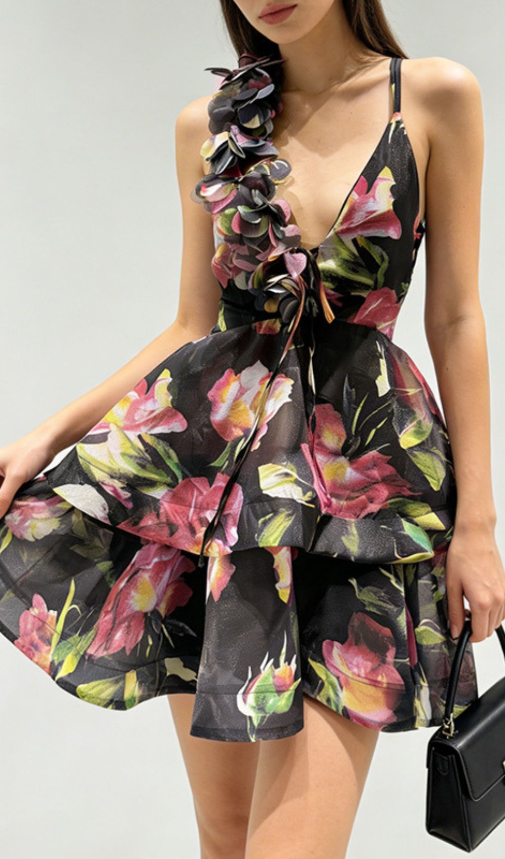 Jadey Floral Printed Mini Dress Flowering Girl