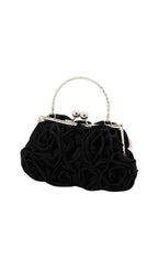 Adahy Flower Satin Bag In Black Flowering Girl