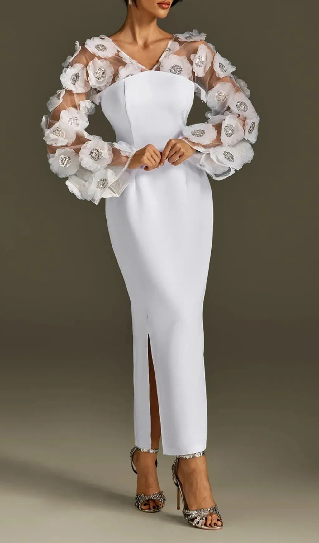 Rosaire Flower Sequin Maxi Dress Flowering Girl