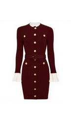 Heather Knit Long Sleeve Mini Dress Flowering Girl