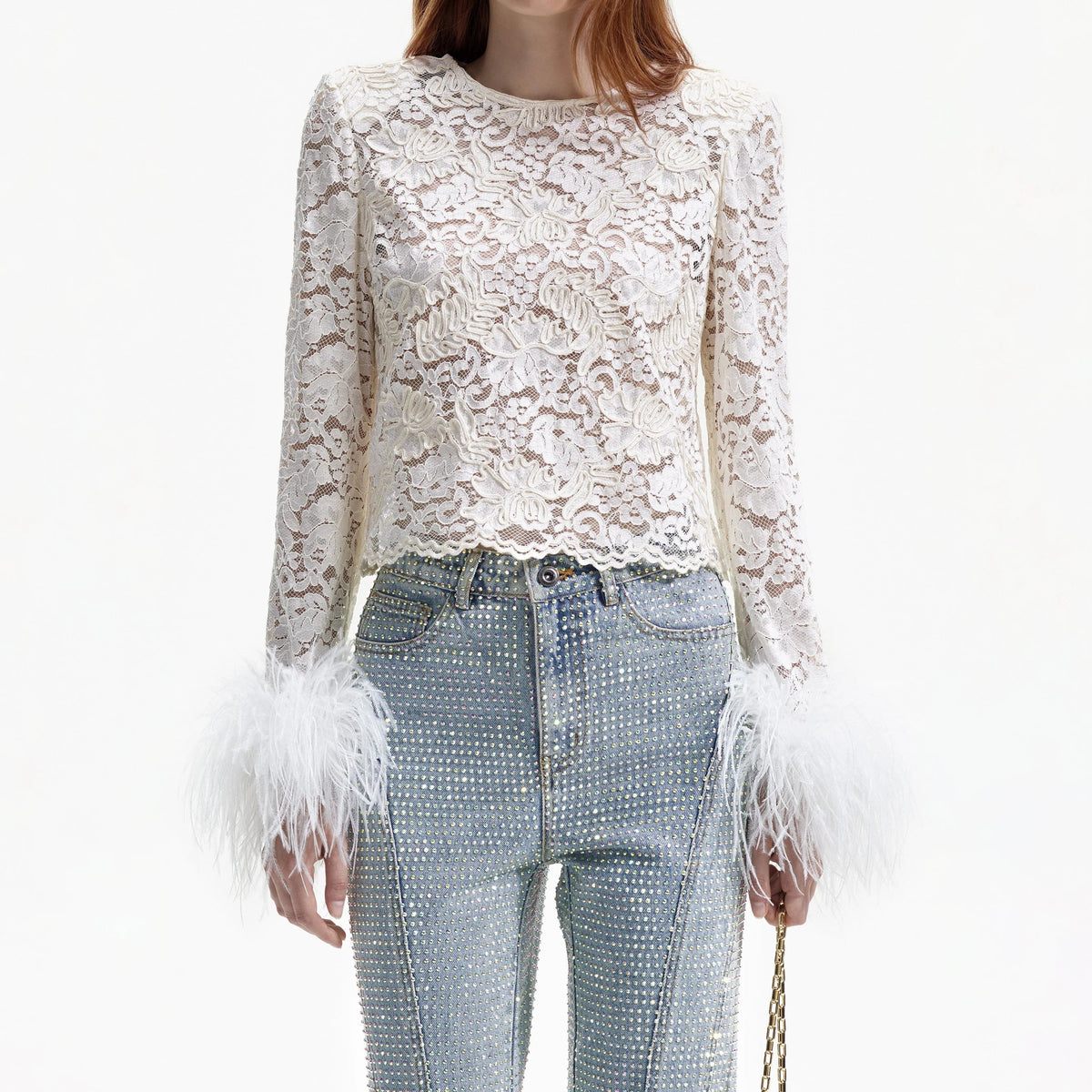 CREAM CORD LACE FEATHER TOP Flowering Girl