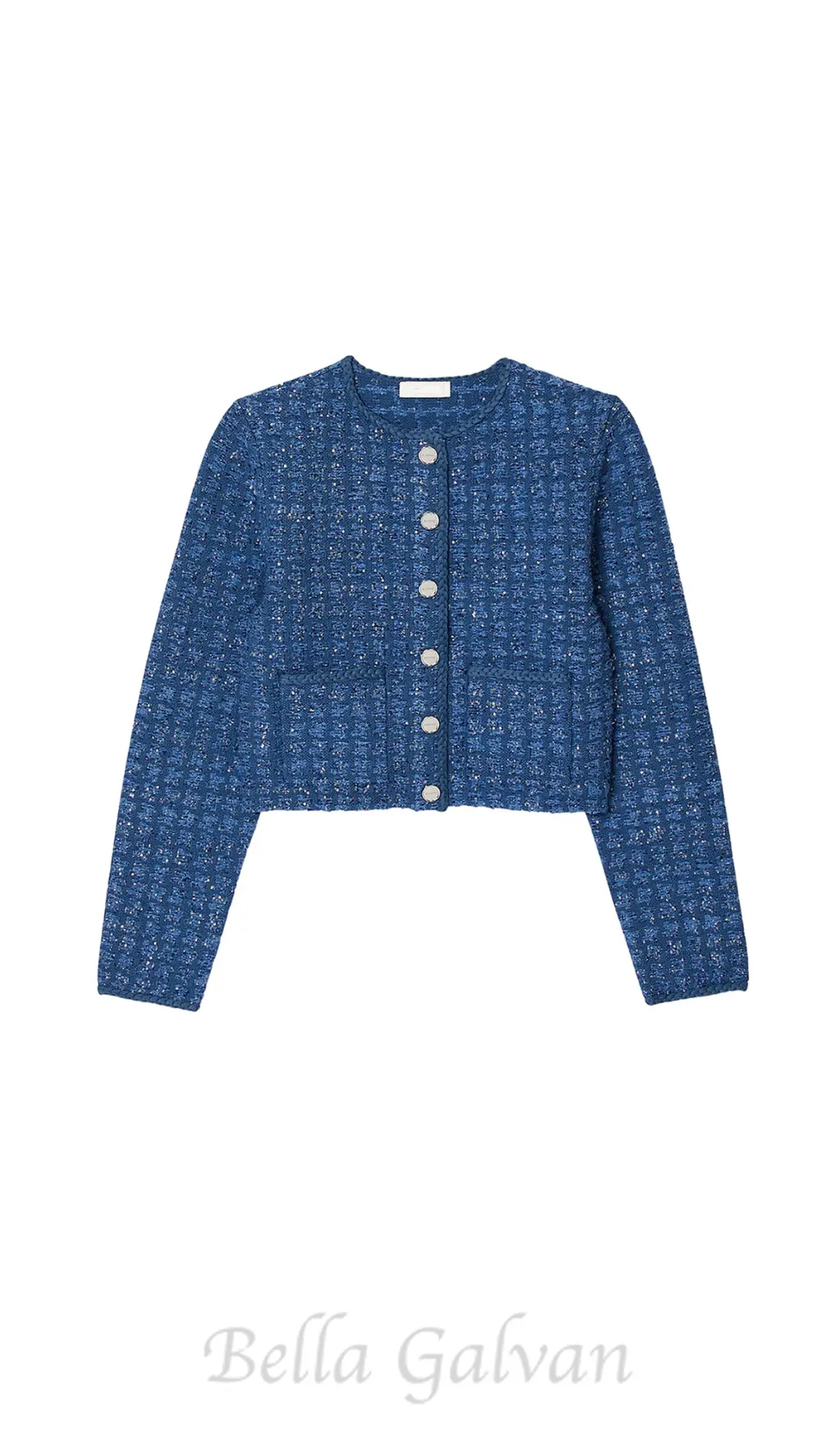Palm Cropped Blazer in blue Flowering Girl
