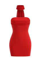Asat Strapless Wrap Mini Dress - Red Flowering Girl