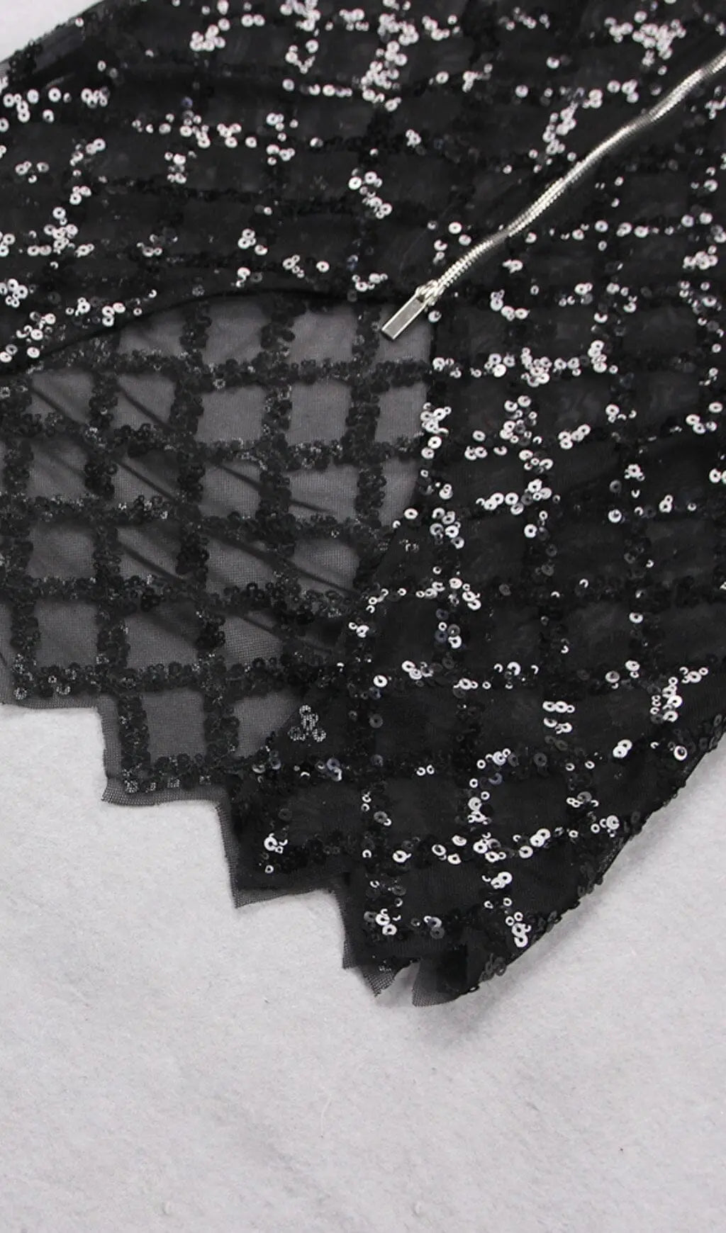 Feather Sequin Two Piece Set In Black Flowering Girl