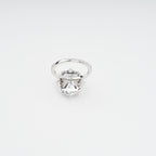 Émilienne Sterling Silver Rectangular Zircon Gemstone Ring Flowering Girl