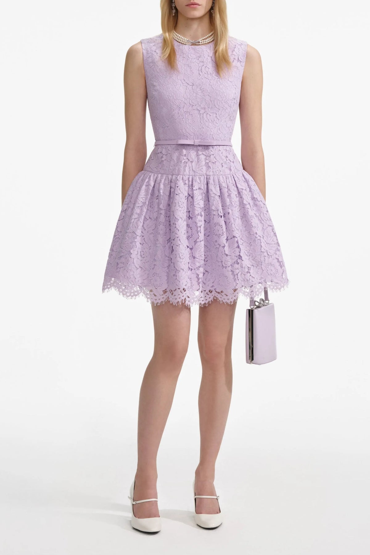 Lilac Lace Sleeveless Mini Dress Flowering Girl