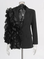 Patchwork Ruffles Chic Blazer in black Flowering Girl