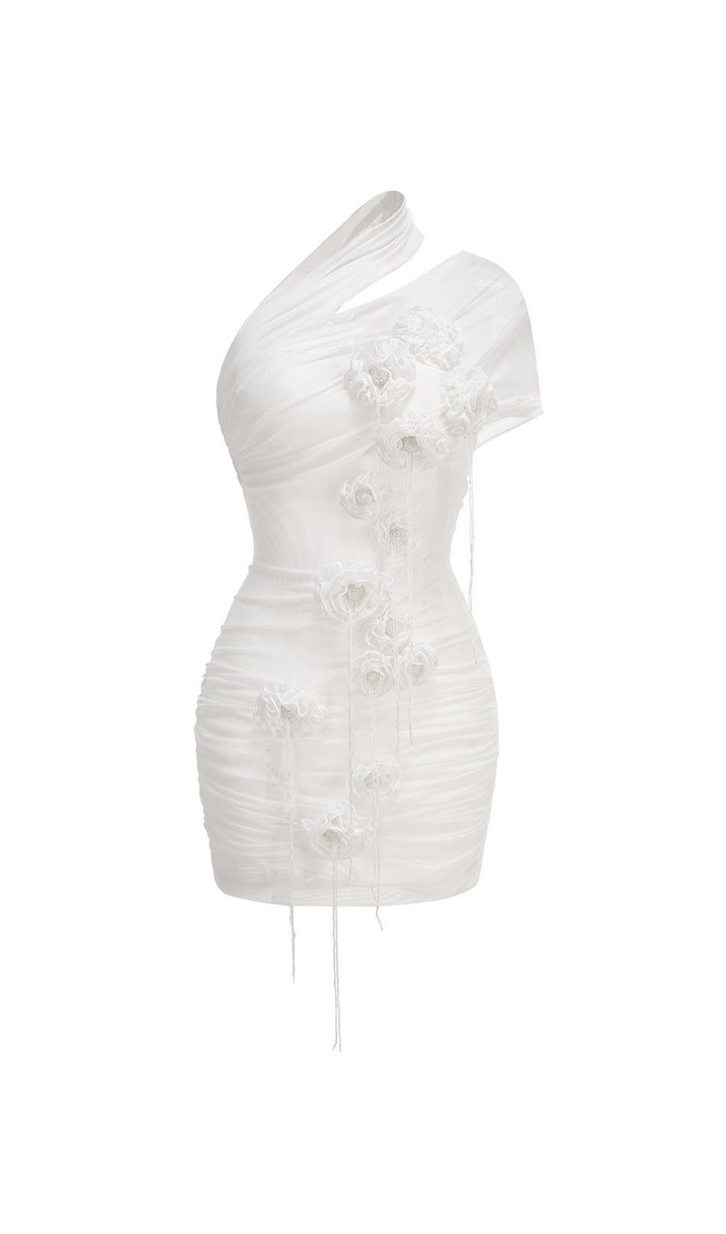 Elese White Flower Mini Dress Flowering Girl