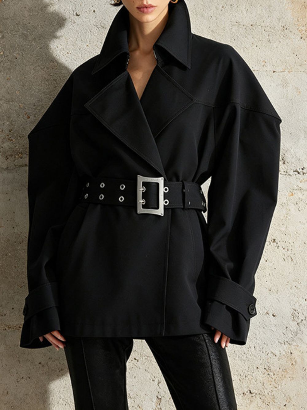 Mishell Black Belt Coat
