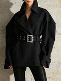 Mishell Black Belt Coat