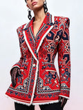 Moxie Red Printed Blazer