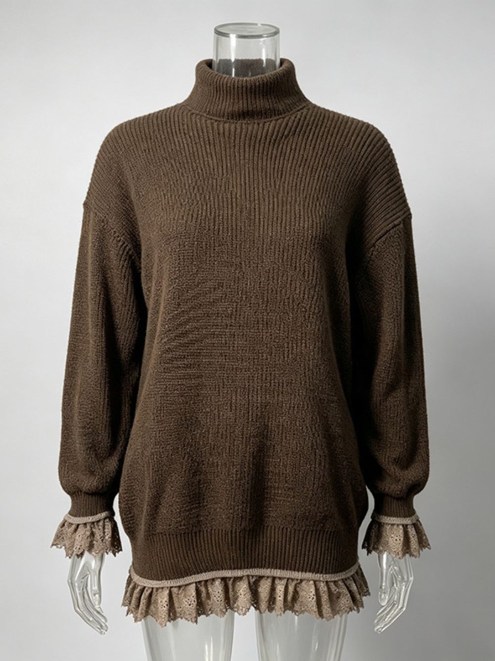 Mitra Knitted Long-Sleeved Lace Sweater